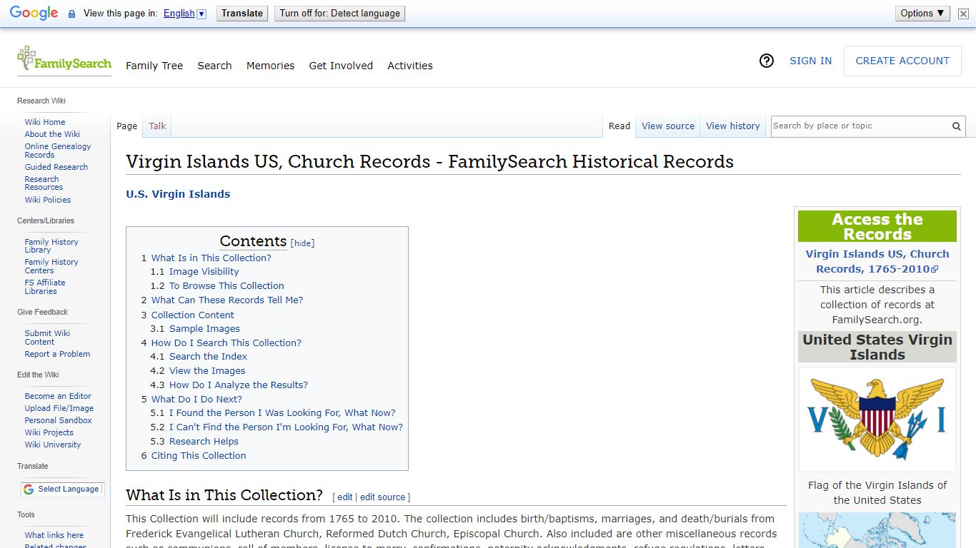 Virgin Islands US, Church Records - FamilySearch ...